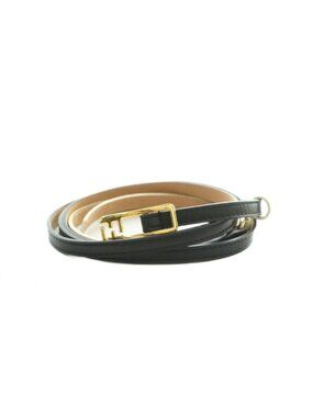 Fendi Belt Leather Bicolor Slim Black Off White FENDI Black White Reversible Grained Leather Belt 105 7C0460  main image 2